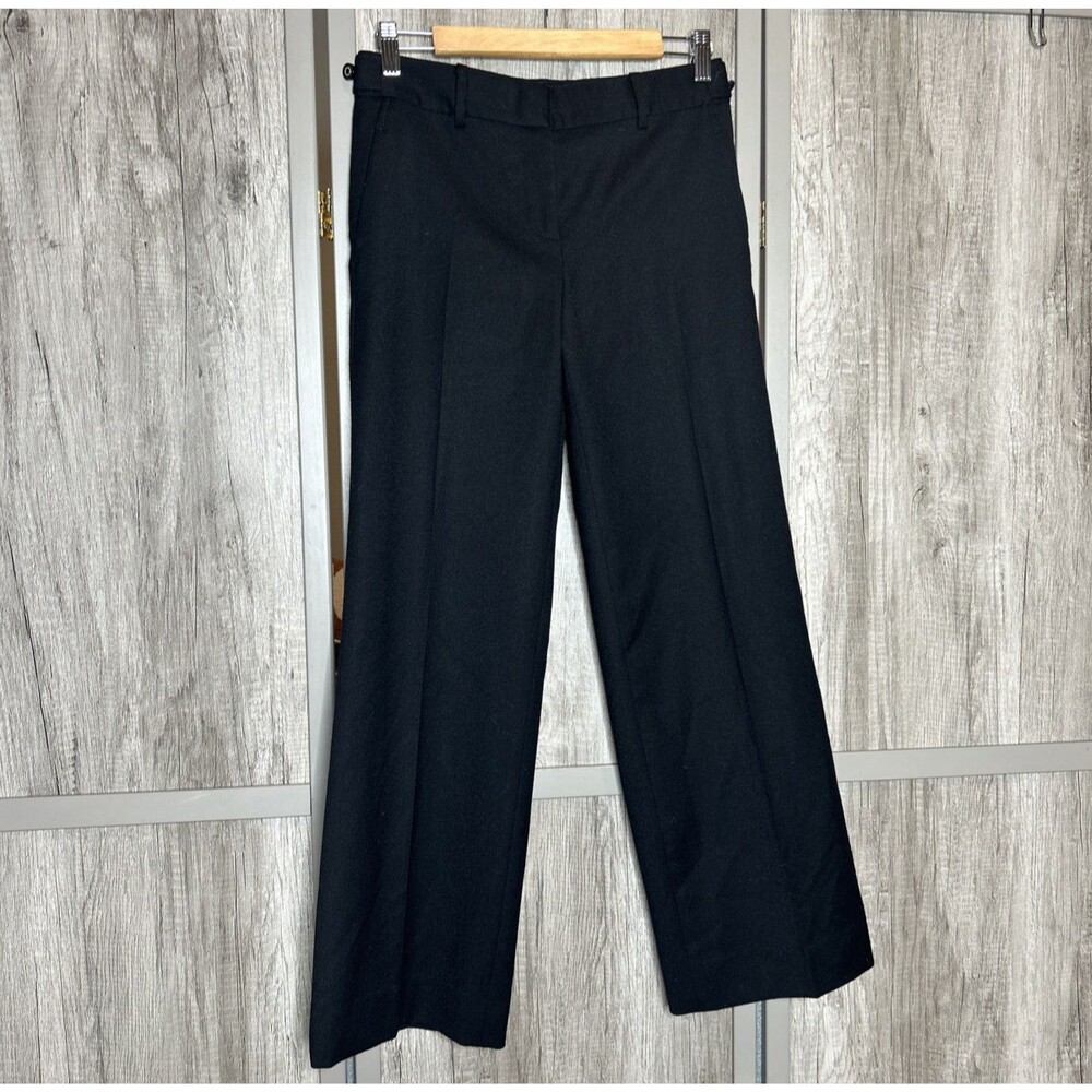 Tori Burch Wool Pants Slacks Fully Lined Adjustable Waist Black